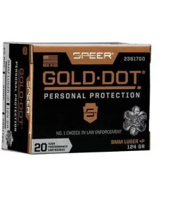 CCI Speer Gold Dot 9mm +P 124gr. HP (20rds & 200rds)
