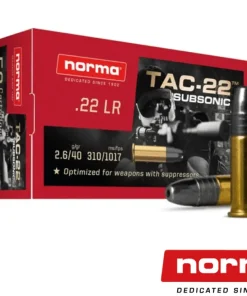 Norma Tac-22 Subsonic .22LR 40gr. LHP (50rds & 500rds)