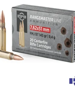 PPU 7.62×51 145gr FMJ-BT (20rds & 500rds)