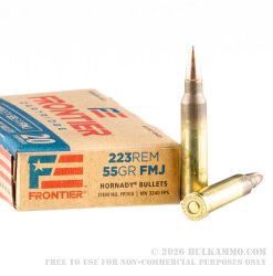 Hornady Frontier .223 Rem 55gr FMJ (50rds & 500rds)